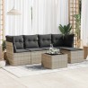 Salon de jardin 6 pcs avec coussins gris clair résine tressée 515531515531