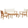 Ensemble de canapé de jardin 4 pcs Marron 120 x 65,5 x 79 cm 515540515540