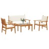 Ensemble de canapé de jardin 4 pcs Marron 120 x 65,5 x 79 cm 515540515540