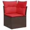 Salon de jardin avec coussins 6 pcs marron résine tressée 515546515546