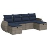 Salon de jardin 6 pcs avec coussins gris résine tressée 515548515548
