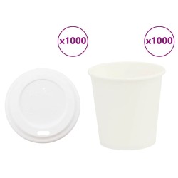 Tasses à café en papier avec couvercles 1000 pcs 4oz 100ml 515549515549