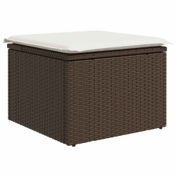 Salon de jardin avec coussins 6 pcs marron résine tressée 515558515558