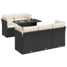 Salon de jardin 6 pcs avec coussins noir résine tressée 515563515563