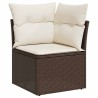 Salon de jardin avec coussins 6 pcs marron résine tressée 515564515564
