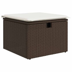 Salon de jardin avec coussins 6 pcs marron résine tressée 515564515564