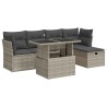 Salon de jardin 6 pcs avec coussins gris clair résine tressée 515565515565