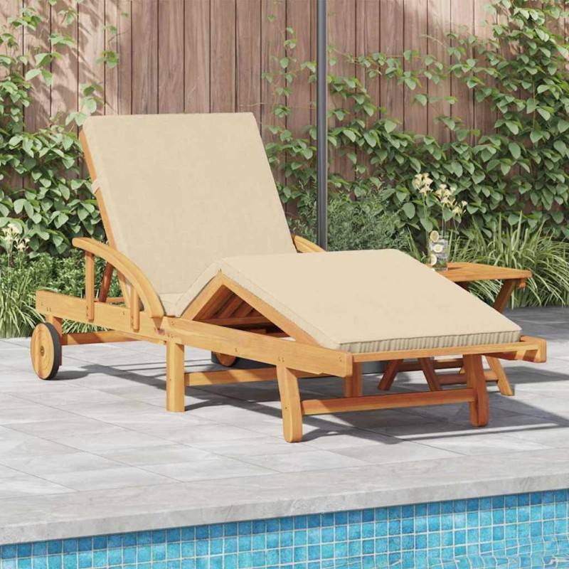 Transat 2 pcs Beige 40 x 40 x 40cm Bois d'acacia massif 515586515586
