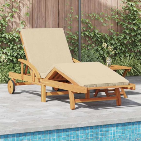 Transat 2 pcs Beige 40 x 40 x 40cm Bois d'acacia massif 515586515586