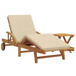 Transat 2 pcs Beige 40 x 40 x 40cm Bois d'acacia massif 515586515586