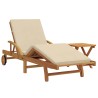 Transat 2 pcs Beige 40 x 40 x 40cm Bois d'acacia massif 515586515586