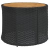 Canapé de jardin table coussins demi-rond noir résine tressée 515589515589