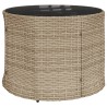 Canapé de jardin table coussins demi-rond beige résine tressée 515598515598