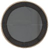 Canapé de jardin table coussins demi-rond beige résine tressée 515598515598