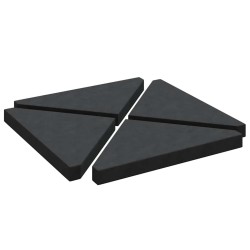 Plaques de poids de parasol 4 pcs triangulaire granit noir 14kg 515599515599