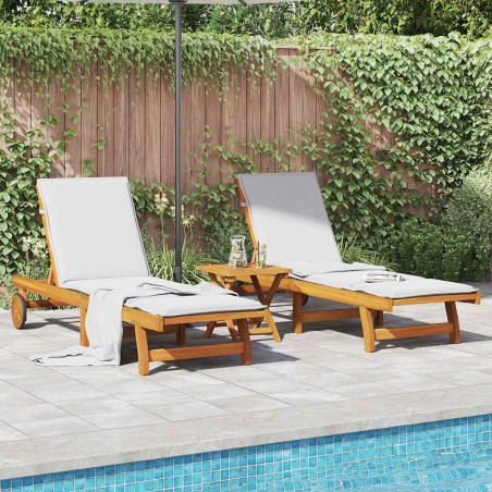 Chaises longues lot de 2 Bois d'acacia solide 515606515606