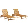 Chaises longues lot de 2 Bois d'acacia solide 515606515606