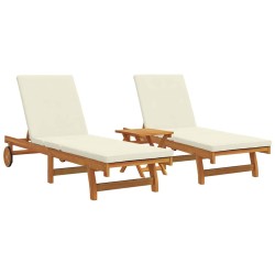 Transat 2-personne 3 pcs Marron Bois d'Acacia Massif 515608515608