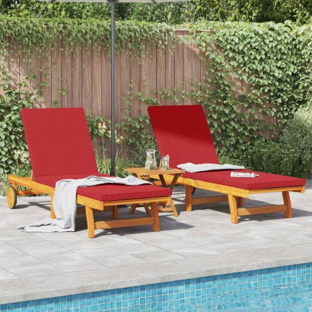 Transat 2-personne 2 pcs Marron Bois d'Acacia Massif 515610515610