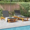 Transat 2 pcs Marron 65 x 199 x 84 cm Bois d'Acacia Massif 515611515611