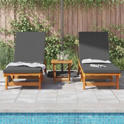 Transat 2 pcs Marron 65 x 199 x 84 cm Bois d'Acacia Massif 515611515611