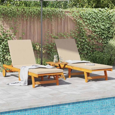 Transat 2-personne 2 pcs Marron Bois d'Acacia Massif 515612515612