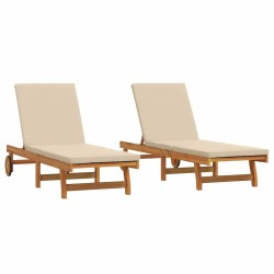Transat 2-personne 2 pcs Marron Bois d'Acacia Massif 515612515612