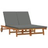 Transat Marron 125 x 200 x 84 cm Bois d'Acacia Massif 515623515623