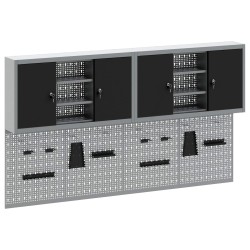 Ensemble d'armoires à outils 6 pcs Noir Acier enduit de poudre 515630515630