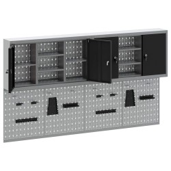 Ensemble d'armoires à outils 6 pcs Noir Acier enduit de poudre 515630515630