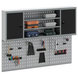 Ensemble d'armoires à outils 4 pcs Noir Acier enduit de poudre 515636515636