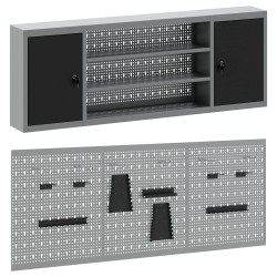 Ensemble d'armoires à outils 4 pcs Noir Acier enduit de poudre 515636515636