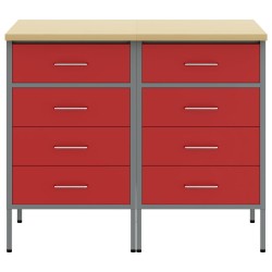 Placard de travail 2 pcs Rouge et Gris 100 x 55 x 85 cm 515648515648