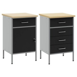 Placard de travail 2 pcs Noir et gris 100 x 55 x 85 cm 515649515649