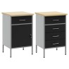 Placard de travail 2 pcs Noir et gris 100 x 55 x 85 cm 515649515649