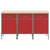 Placard de travail 3 pcs Rouge et Gris 150 x 55 x 85 cm 515652515652