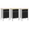 Placard de travail 3 pcs Noir et gris 150 x 55 x 85 cm 515653515653