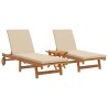 Transat 2-personne 3 pcs Marron Bois d'Acacia Massif 515674515674