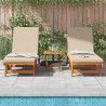 Transat 2-personne 3 pcs Marron Bois d'Acacia Massif 515674515674