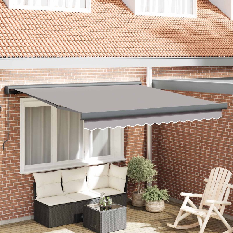 Auvent Rétractable Gris clair 300 x 250 cm Tissu et Métal 515693515693
