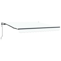 Auvent Rétractable Blanc 300 x 250 cm Tissu et Aluminium 515698515698