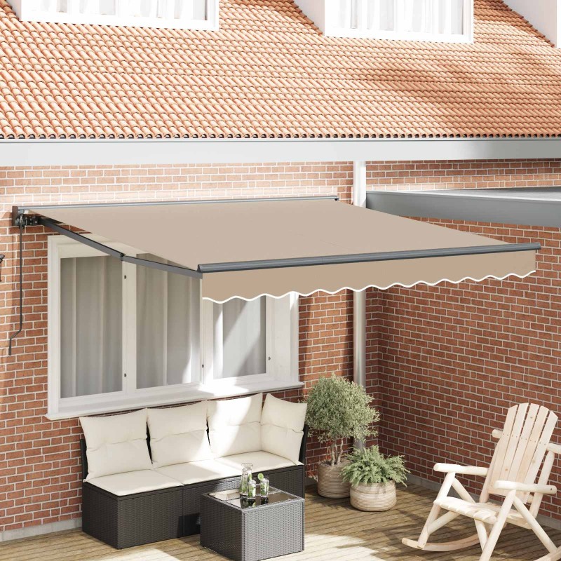 Cadre d'auvent Beige 300 x 250 cm Polyester avec revêtement PU 515705515705