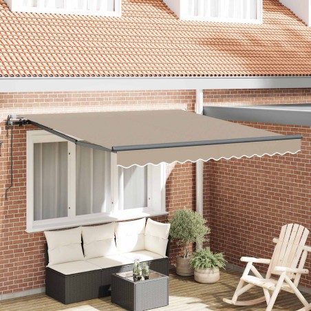 Auvent Rétractable Beige 300 x 250 cm Tissu et Aluminium 515706515706