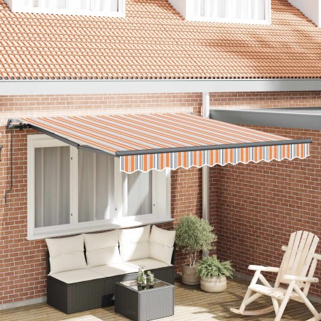 Auvent Rétractable Multicolore 350 x 250 cm Polyester et Acier 515710515710