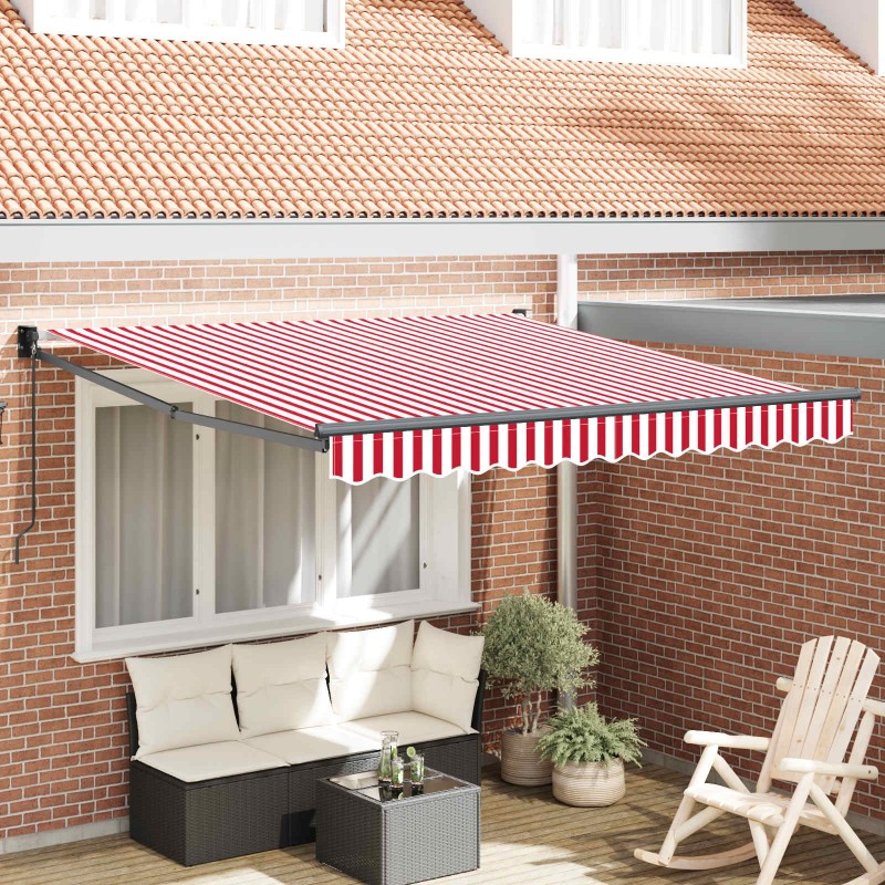 Auvent Rétractable Rouge et Blanc 350 x 250 cm 515717515717
