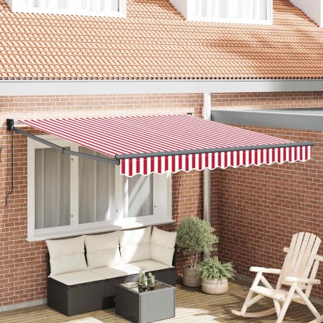 Auvent Rétractable Rouge et Blanc 350 x 250 cm 515717515717
