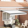 Auvent Rétractable Blanc 300 x 250 cm Tissu et Métal 515725515725