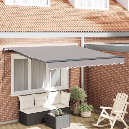 Auvent Rétractable Gris clair 300 x 250 cm Polyester et Acier 515731515731