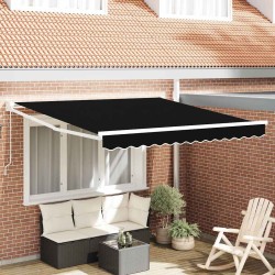 Auvent Rétractable Noir 350 x 250 cm Polyester et Aluminium 515735515735