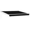 Auvent Rétractable Noir 350 x 250 cm Polyester et Aluminium 515735515735